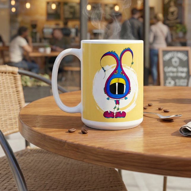 Taza De Café Funny, Colorful, Quirky, Cartoon Character (Hey! Take a look at this very cool cartoon character mug!)