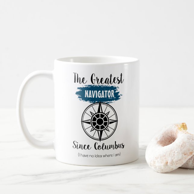 Taza De Café Funny Columbus Lost Navigator (Con donut)