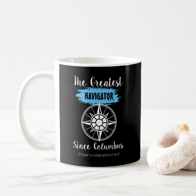 Taza De Café Funny Columbus Lost Navigator (Con donut)