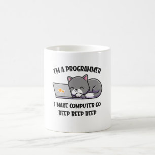 Taza De Café Funny Computer Scientier, programador de coder Cat