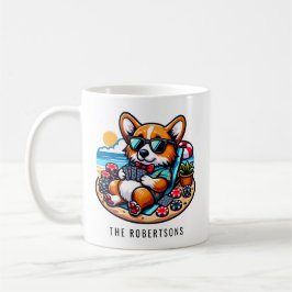 Taza De Café Funny Corgi Poker Player personalizado
