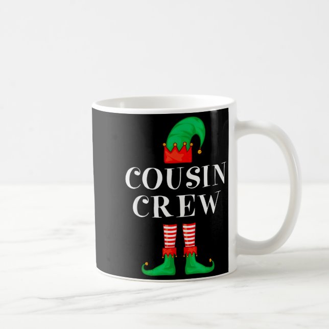 Taza De Café Funny Cousin Crew Elf Christmas Elf Cousin Sweater (Derecha)