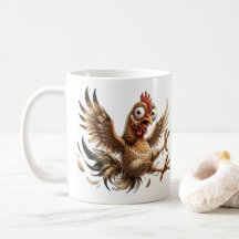 Taza de café Funny Crazy Chicken - Gif de gallo lo