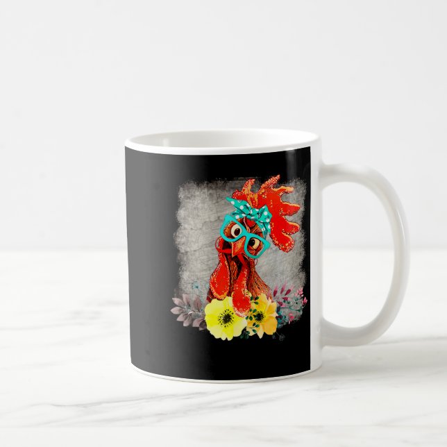 Taza De Café Funny Crazy Chicken Lady Word Art  (Derecha)