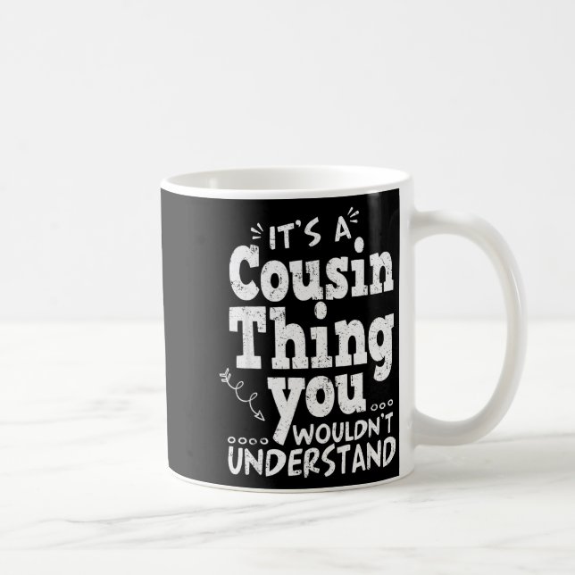 Taza De Café Funny Crazy Cousin Crew Family Matching Group Blac (Derecha)