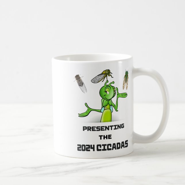 Taza De Café Funny Cricket Presenting Cicadas Bugs Insects Inva (Derecha)