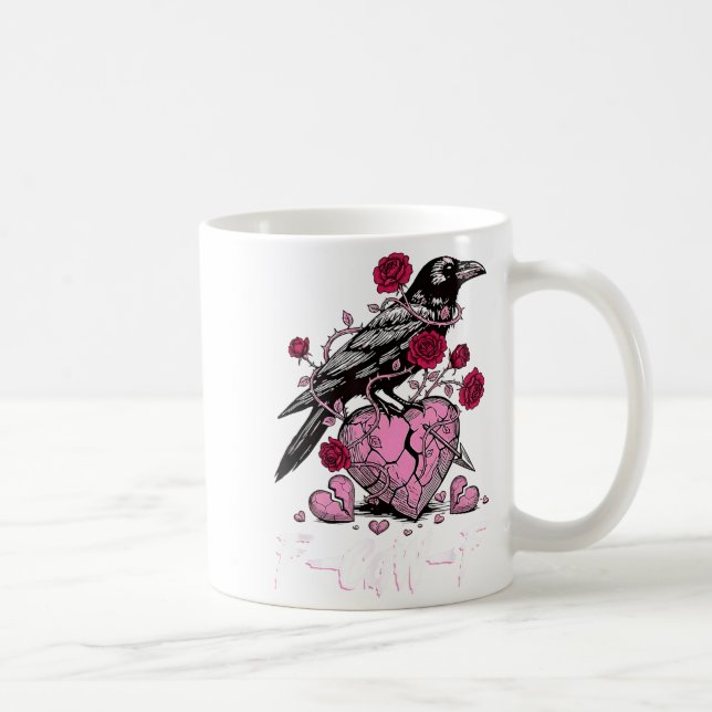 Taza De Café Funny Crow F-caw-f Valentines Day Black Bird Fcawf (Derecha)