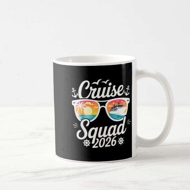 Taza De Café Funny Cruise Squad 2026 Summer Vacation Matching F (Derecha)