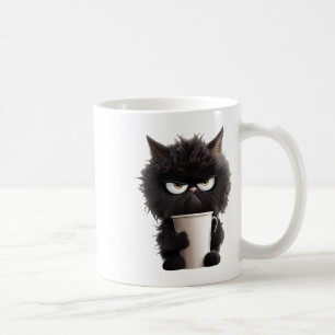 Taza De Café Funny Cute Black Cat Coffee Angry
