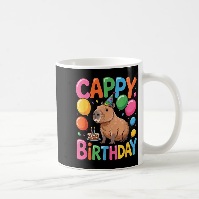Taza De Café Funny Cute Capy Capybara Animal Birthday Party Sup (Derecha)