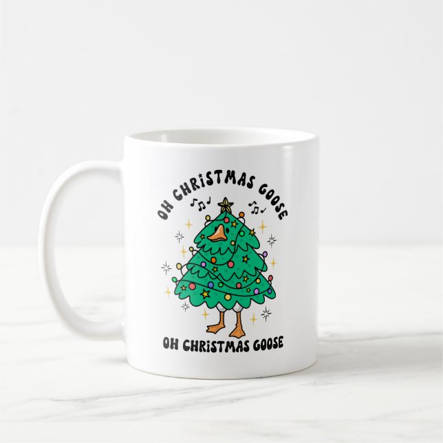 Taza De Café Funny Cute Christmas Goose (Izquierda)