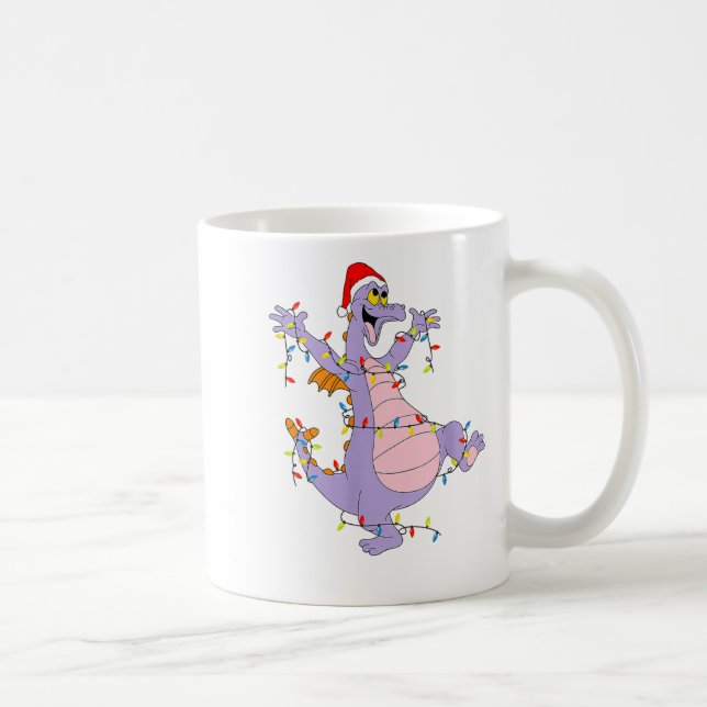 Taza De Café Funny Cute Dragon Figment Lights Christmas Santa M (Derecha)