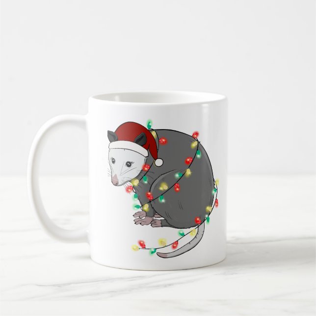 Taza De Café Funny Cute Navidades Opossum (Izquierda)