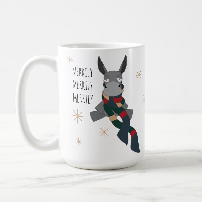 Taza De Café Funny Cute Sarcastically Merry Winter Donkey  (Izquierda)