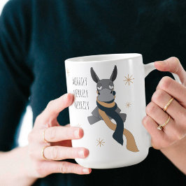 Taza De Café Funny Cute Sarcastically Merry Winter Donkey