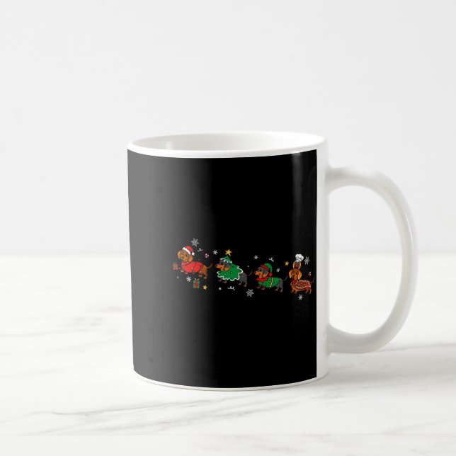 Taza De Café Funny Dachshund Christmas Parade  (Derecha)
