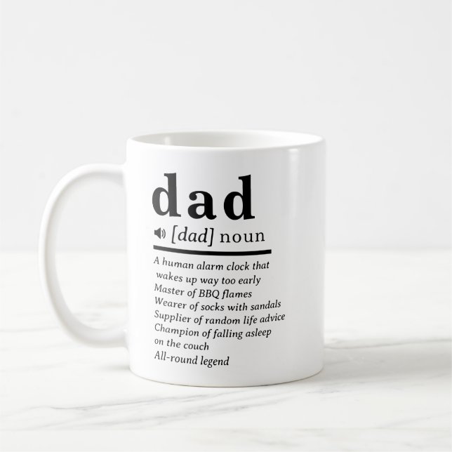 Taza De Café Funny Dad Definition Personalizado (Izquierda)