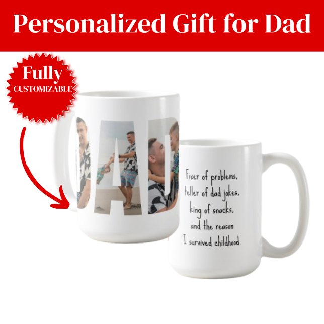 Taza De Café Funny Dad Mug – Fixer of Problems & King of Snacks (Funny Dad Mug – Fixer of Problems & King of Snacks)