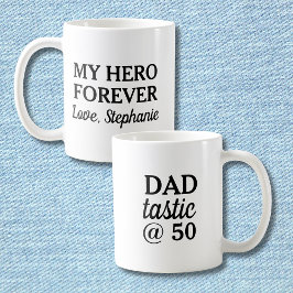 Taza De Café Funny Dad Tastic @50 Hero Forever 50th Birthday