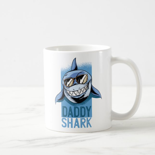 Taza De Café Funny DADDY SHARK Padres Día de Regalo de cumpleañ (Derecha)