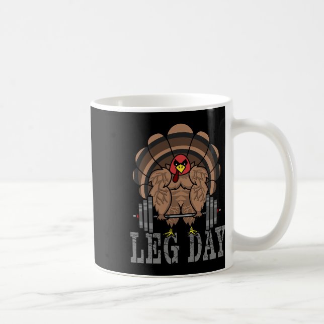 Taza De Café Funny Deadlifting Turkey Thanksgiving Leg Day Dead (Derecha)