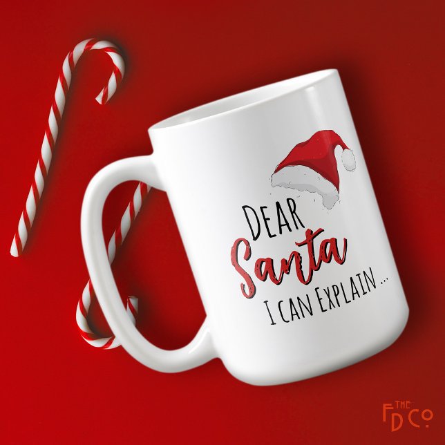 Taza De Café Funny Dear Santa (I can Explain ...) Customizable  (Subido por el creador)