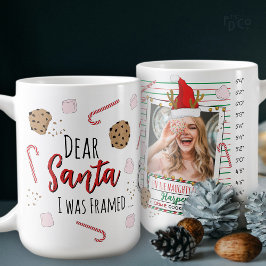 Taza De Café Funny Dear Santa (I was Framed) Mugshot Christmas