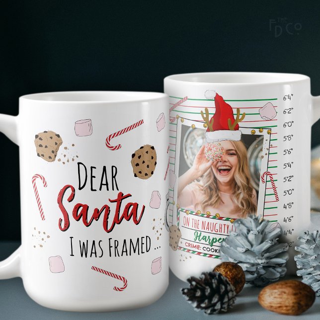 Taza De Café Funny Dear Santa (I was Framed) Mugshot Christmas (Subido por el creador)