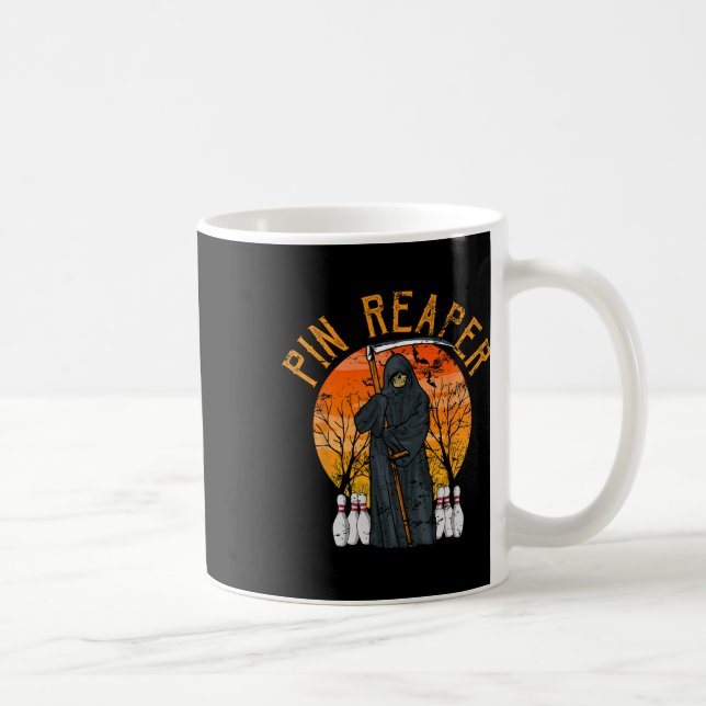 Taza De Café Funny Death Bowling Grim Reaper Bowler Gifts Men O (Derecha)