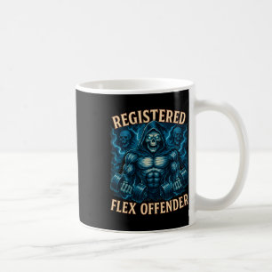 Taza De Café Funny del delincuente flexible registrado en Muscl