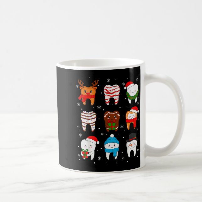 Taza De Café Funny Dental Christmas Teeth Cute Xmas Dentist Squ (Derecha)