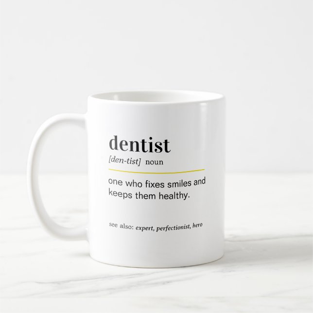 Taza De Café Funny Dentist Definition Gift (Izquierda)