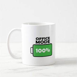 Taza De Café Funny Design Office Mode Full Charge Coffee Lover