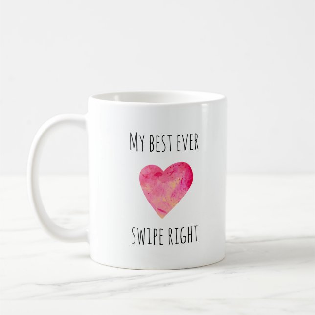 Taza De Café Funny Día de San Valentín Swipe Right Dating Coffe (Izquierda)