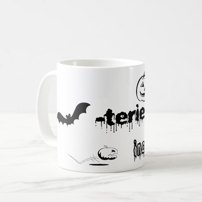 Taza De Café Funny diseño de chiste de Halloween (Anverso izquierdo)
