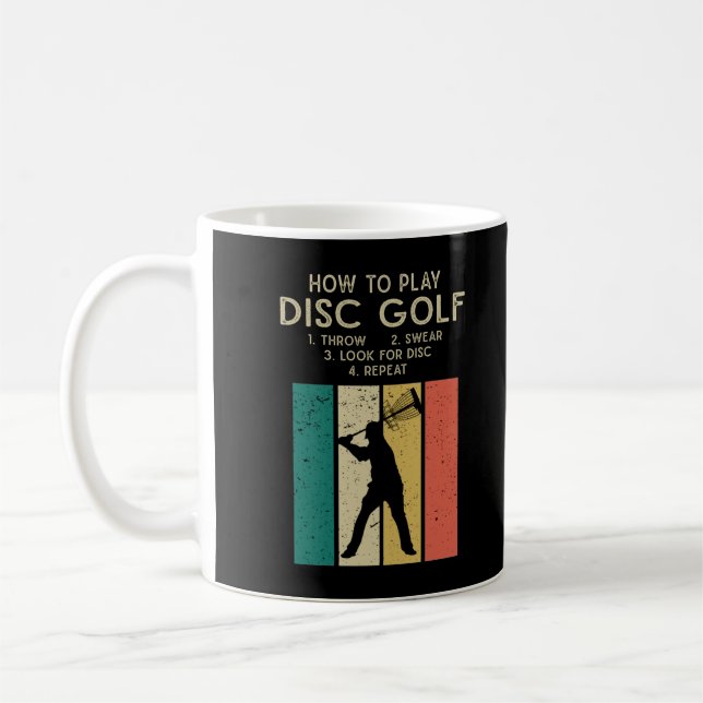 Taza De Café Funny Disk Golf Instruction Frisbee Disk Golfing (Izquierda)