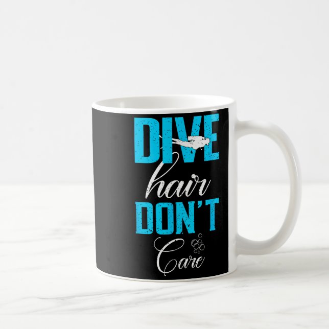 Taza De Café Funny Diving Design Of Dive Hair Don't Care For Fu (Derecha)