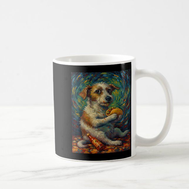 Taza De Café Funny Dog Eating Taco Graphic Art Design  (Derecha)