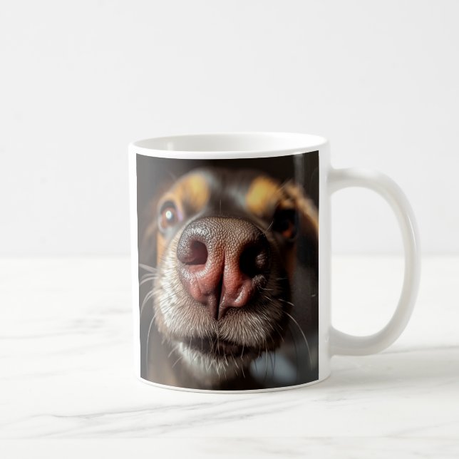 Taza De Café Funny Dog Nose Close-Up Coffee Mug – Perfect Gift  (Derecha)