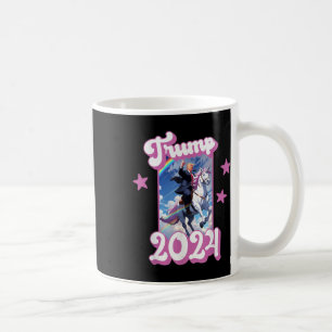 Taza De Café Funny Donald Trump Montando Un Unicornio. Pink Tru