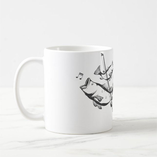 Taza De Café Funny Double Bass Pun Art Jazz Music Upright Bass (Izquierda)