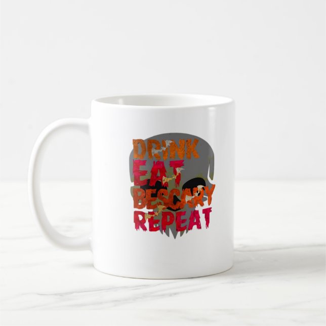 Taza De Café Funny Drink Eat Be Scary Halloween Design Creative (Izquierda)