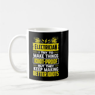 Taza De Café Funny Electrician Art Men Dad Lineman Electronics 