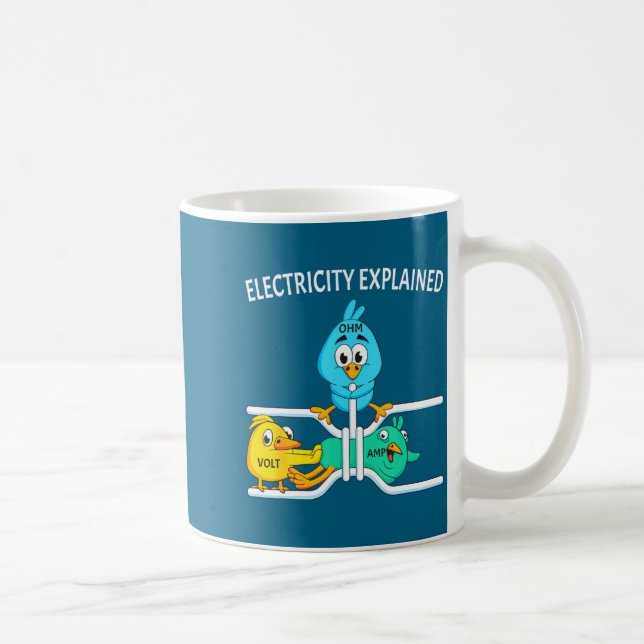 Taza De Café Funny Electrician For Men Women Electricity Engine (Derecha)