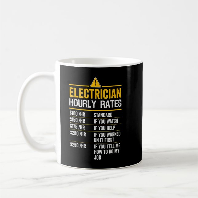 Taza De Café Funny Electricista Chiste Humor Hoodie Electricist (Izquierda)