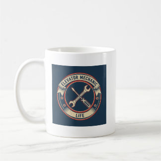 Taza De Café Funny Elevator Technician Gift - Mechanic Life Log