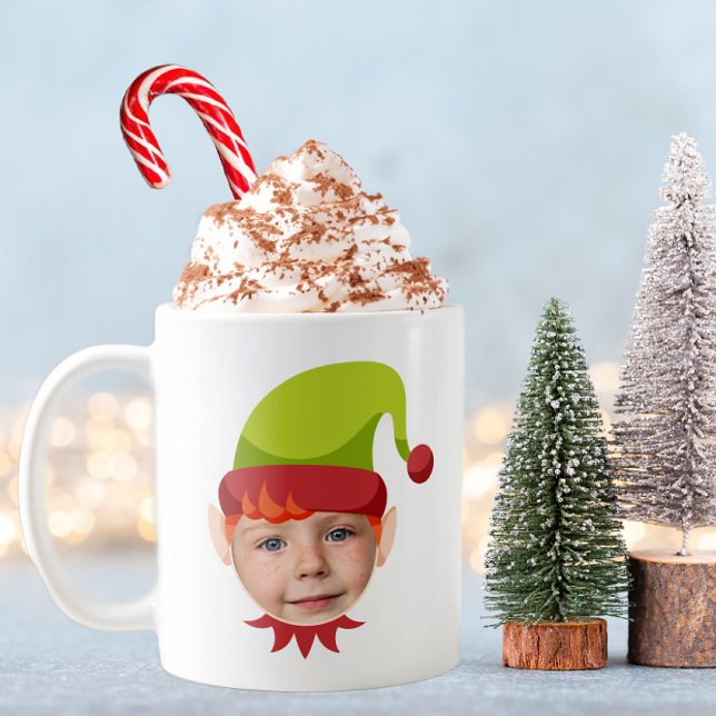 Taza De Café Funny Elf Face Navidades Mug (Elf Face Funny Kids Christmas Mug)