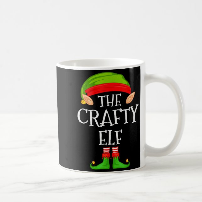 Taza De Café Funny Elf Family Christmas Crafty Elf Sweater Matc (Derecha)