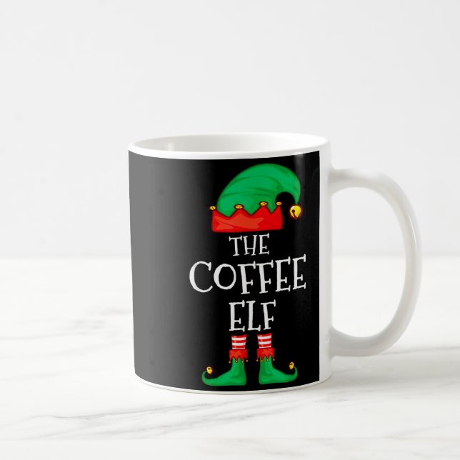 Taza De Café Funny Elf Family Christmas The Coffee Elf Sweater  (Derecha)