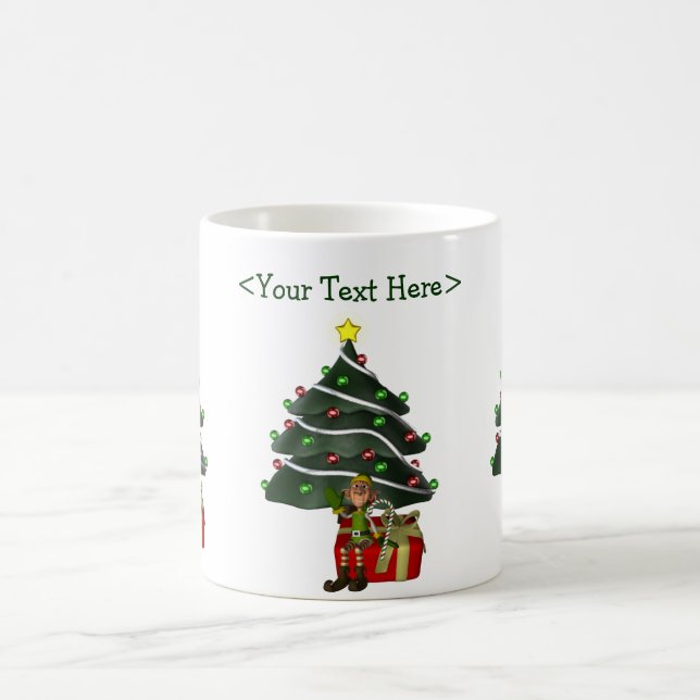 Taza De Café Funny Elf Navidades personalizados Holiday Mug (Centro)